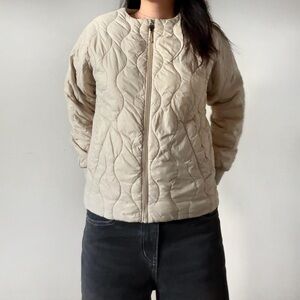 Women's Cream Quilted Jacket